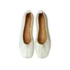 Textura de pele de ovelha ~ Couro macio estilo minimalista retrô sapatos rasos de bico quadrado para mulheres, novos sapatos baixos de verão para o dia a dia, estilo vovó