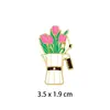 Insígnia de Metal Flor de Peônia Desenho Animado Moda Criativa Versátil Tulipa Girassol Broche Roupas Mochila Escolar Acessórios