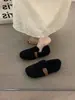 Zapatos de Felpa con Suela Gruesa de Nicho Ropa Exterior 2026 para Mujer Otoño/Invierno Cálidos Slip-on Celebridad de Internet Mocasines de Felpa Zapatos de Algodón