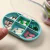 Caja de medicamentos de 6 compartimentos para 7 días, dispensador de medicamentos pequeño, portátil, caja de medicamentos semanal, caja para pastillas