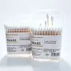 Hisopos de Algodón de Doble Punta, Hisopos de Algodón Desechables para Maquillaje para la Eliminación de Cera de Oído, Hisopos de Madera de Punta Redonda, Tampones Sanitarios