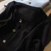 Cárdigan de punto estilo francés para mujer, nueva colección otoño e invierno, chaqueta suéter corta de cuello redondo, top de abrigo
