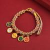 Pulseira de corda colorida estilo Xizang com cinco deuses da riqueza, cordão de mão trançado estilo casal, cordão vermelho estilo puxar feminino, cordão de mão com fio colorido