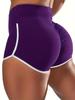 Shorts de moda cruzada europeus e americanos de cintura alta com compressão abdominal e levantamento de quadril para yoga, corrida e fitness para mulheres