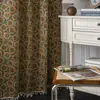 Cortinas Retro Estilo Americano con Rosas, Más Vendidos Transfronterizos, Estilo Pintura al Óleo Jacquard, Semioscuras, Cortinas sin Taladro para Ventanas de Mirador de Dormitorio