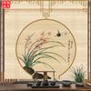 Nueva cortina de bambú china Zen de flores y pájaros, pantalla de elevación de persiana de fondo para sala de té, panel divisor, pintura colgante sin perforaciones, cortina decorativa