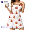 E-commerce Transfronteiriço Europeu e Americano Temu Camisola Sexy Feminina Sem Costas Verão Fina Pijama Roupa de Casa Venda Direta da Fábrica Atacado