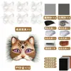 Kit DIY Rosto de Gato em Polpa de Papel Pintado à Mão Conjunto de Máscaras de Gato em Branco Pintáveis para Role-Playing com Tecido de Feltro para Baile de Máscaras