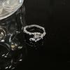 Nicho Francés Irregular Sentido de Alta Gama ins Viento Frío Plisado Piedra Lunar Anillo Abierto Anillo de Dedo con Gema para Mujer