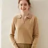 Suéter de Cachemira con Cuello Polo al por Mayor Transfronterizo para Mujer, Top Ajustado, Suéter de Lana con Cuello Solapa Otoño e Invierno, Prendas de Punto Pullover