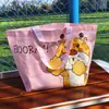 Bolsa Tecida de Desenho Animado Super Fofa Bolsa de Presente Sacola de Compras Ecológica para Supermercado Bolsa Tote de Ombro Bolsa Casual Chamativa para Compras