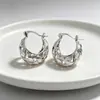 Pendientes Redondos Huecos Geométricos Tejidos Irregulares Vintage, Geniales y Elegantes para el Trayecto Diario, Pendientes Cotidianos con un Ambiente Refinado
