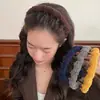 Diadema de Terciopelo de Peluche ~ Celebridad de Internet Coreana Linda Felpa Artefacto Craneal Alto para Lavado de Cara con Dientes Antideslizante Accesorios para el Cabello de Otoño e Invierno