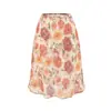 Saia Midi Curta Estilo Cauda de Peixe com Estampa Floral de Verão em Renda Estilo Francês Vintage para Mulheres, Saia Estilosa de Linha A para Férias