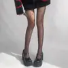 Medias de Corazón Rojo Deseo Puro Sexy Chica Caliente Seda Negra Femenina Lunares Medias Negras de Fondo Pantimedias Ultradelgadas Transparentes