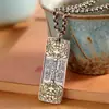 Colar de Prata Tailandesa com Acabamento Fino Prata S925 Pingente de Paz e Alegria Pingente Quadrado Personalizado para Homens Moderno