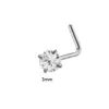 Piercing de Nariz Henson de Aço Inoxidável 3mm Coração Estrela de Cinco Pontas Quadrado Triângulo Redondo Zircônia Piercing de Nariz Joias de Piercing Europeias e Americanas