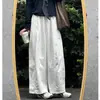 Pantalones de Pierna Recta Holgados de Cintura Alta de Estilo Japonés para Primavera y Verano 2026 Pantalones Casuales Adelgazantes Diseño Holgado Pantalones de Pierna Ancha de Algodón Titanio