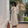 Abrigo de lana gris para mujer, de longitud media, nuevo estilo coreano otoño e invierno 2026, holgado, de alta gama, abrigo de lana hasta la rodilla