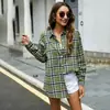 Cárdigan de punto fino a cuadros para mujer, manga larga, ajustado, largo medio, estilo callejero moderno, de un solo botón, 2020
