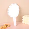 Espejo de Mano con Borde de Encaje con Forma de Nube para Niñas, Espejo Mini Portátil con Mango Imprimible, Espejo de Maquillaje