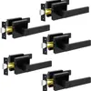 Liga de Zinco Preto Maçaneta de Porta de Quarto Conjunto de Fechadura de Porta Sem Chave Interna Maçaneta Tubular