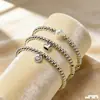 Novo Conjunto de Pulseiras de Contas Transfronteiriças Europeias e Americanas para Mulheres, Conjunto de Três Peças de Moda Vintage, Tendência de Joias Criativas Elegantes e Estilosas