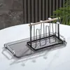 Estante para tazas estilo chino, estante de almacenamiento para tazas, estante colgante para tazas de vidrio, estante para tazas de té boca abajo, estante para vasos de agua de sala de estar