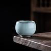 Guan Yao Tianqing Cerámica con Neumático de Hierro Taza de Té Grande Taza de Maestro Set de Té Kung Fu Taza de Cata de Té Puede Levantar Jaula de Té Ru Yao Taza Individual