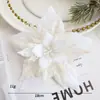 Decoraciones Navideñas Flores de Terciopelo Grandes con Lentejuelas Flor de Navidad Guirnalda de Flores Recortadas en Tela de Cebolla Decoración para Árbol de Navidad