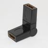 HD-074 Micro HDMI hembra a HDMI hembra 360 grados 180 grados versión 1.4 adaptador giratorio chapado en oro