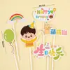 Decoraciones para pastel de cumpleaños de niños de moda roja te desean un feliz cumpleaños tarjeta de oso adorno para hornear