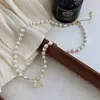 Collar de Perlas de Vidrio con Lazo Dorado, Cadena Fina para el Cuello Femenina y Elegante, Nueva Cadena Popular para la Clavícula 2026