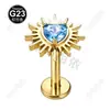 Piercing para cartílago de la oreja con forma de corazón y estrella de mar de aleación de titanio G23 con rosca interna y circonita azul, joyería para piercing de labio en colores dorado y plateado