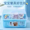 Caja organizadora de vajilla para biberones de bebé con drenaje y tapa, caja organizadora a prueba de polvo para cuenco y palillos de bebé, herramientas para alimentos complementarios, tamaño grande