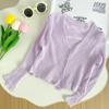 Camisa de Aire Acondicionado para Niñas Cárdigan de Punto para Bebé Niñas Ropa Infantil Protectora del Sol para Niños Abrigo Fino Suave y Ceroso para Niña