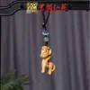 Sándalo Tallado Zodiaco Caballo Cadena para Teléfono Colgante Yiming Xianyuan Llave Madera Maciza Tallada Caballo Llavero Colgante para Coche