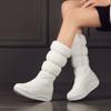 Atacado novas botas de neve de alta qualidade com zíper lateral, forro de pele grossa, botas casuais para encosta 35-44, botas femininas para comércio exterior