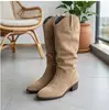 Botas Longas, Botas Chelsea, Sapatos Femininos, Temporada Primavera 2026, Bico Fino, Salto Médio, Estilo Western, Botas Longas de Equitação, Botas Chelsea Femininas no Atacado