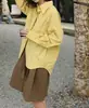 Camisa de mujer de manga larga para primavera y otoño, top azul de alta calidad, estilo novio holgado, para ir al trabajo, OL, camisa superpuesta
