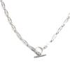 Tendência europeia e americana linha quadrada costura de diamante em forma de O colar de aço titânio design de moda individual vento frio corrente de pescoço de metal