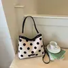 Bolso de Hombro Cruzado Tejido de Paja de Gran Capacidad Estilo Coreano Transfronterizo Modelo Nuevo 2026, Elegante y Texturizado para el Día a Día
