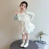 Ropa Elegante de Otoño para Niñas, Vestido Suéter Patchwork, Nueva Moda 2026 Falda de Princesa Floral para Bebé Niña