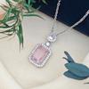 Collar para mujer, estilo europeo y americano, de gran venta, con microincrustaciones de circonitas redondas rectangulares, elegante cadena de clavícula, accesorios de alta calidad.