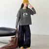 Pantalones anchos de trabajo para niña con múltiples bolsillos, pantalones largos casuales rectos holgados de primavera y otoño, atuendo elegante y moderno
