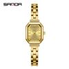 Sanda Novo Relógio de Pulso Feminino de Quartzo Moda Simples Romano Feminino Pulseira de Aço Relógio de Quartzo à Prova d'Água para Exterior