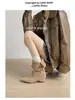 Botines de Piel Suave ~ Estilo Francés con Tacón Oculto para Mujer 2026 Nueva Llegada Diseño de Nicho Usables de Dos Maneras Plegables Botas Estilo Vaquero Occidental Adelgazantes