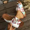 Comercio exterior transfronterizo talla grande moda nueva verano 2026 sandalias planas estilo romano para mujer con puntera abierta sin cordones y tacón de cuña