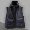 Cardigan de Cor Sólida com Capuz Peça de Roupa Externa Colete Jaqueta Primavera e Outono Tendência Roupa de Trabalho com Design de Bolso Tridimensional Jaqueta para Homens e Mulheres