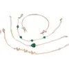 Moda Transfronteiriça Europeia e Americana Retrô Pedra Sintética Coração Pulseira Empilhável Design de Nicho Conjunto de Pulseiras Cobra